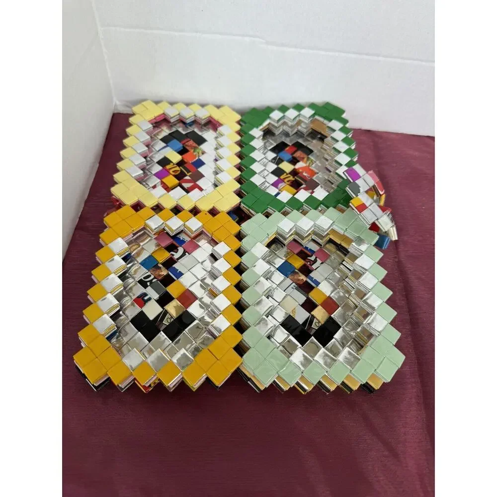 Woven Candy Snack Wrapper Picture Album Recycled Handmade Colorful Art 12 Photos